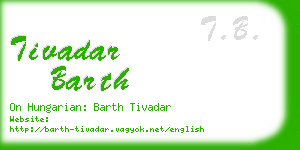 tivadar barth business card
